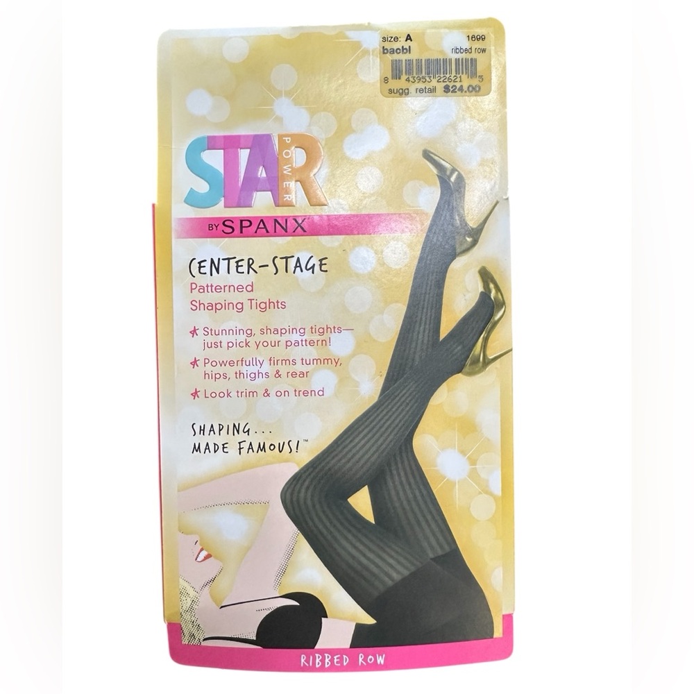 Spanx Star Power Center Stage Pattern Shaping Tight Ribbed Row Size A Bacbl New